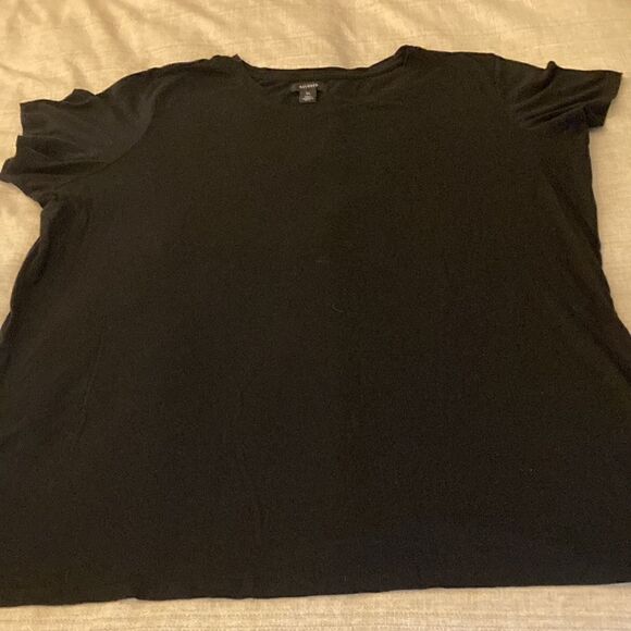 Halogen Plus Size Pima Cotton Black Short Sleeve Crewneck T Shirt. Size 2X. - Picture 2 of 7